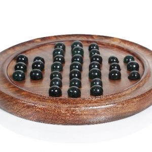 Wooden Solitaire Game with
Marbles