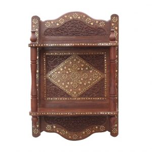 Sheesham Wood Wal Bracket
with Double Shelf - Small