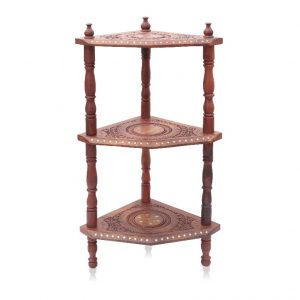 Carved Sheesham Wood
Corner Shelf Rack - 3 Tier Table