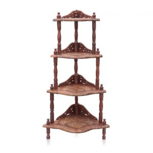 Carved Sheesham Wood
Corner Shelf Rack - 4 Tier Table