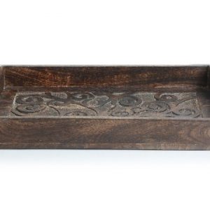 Rectangular Wooden Serving
Tray with Tree of Life Design Engraving and Holding Handles