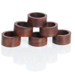 Wooden Round Napkin Rings - Set of 6