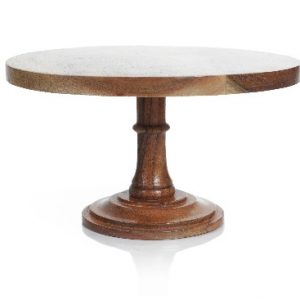 Cake Stand with Wooden Top -
Medium