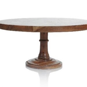 Cake Stand with Wooden Top -
Large